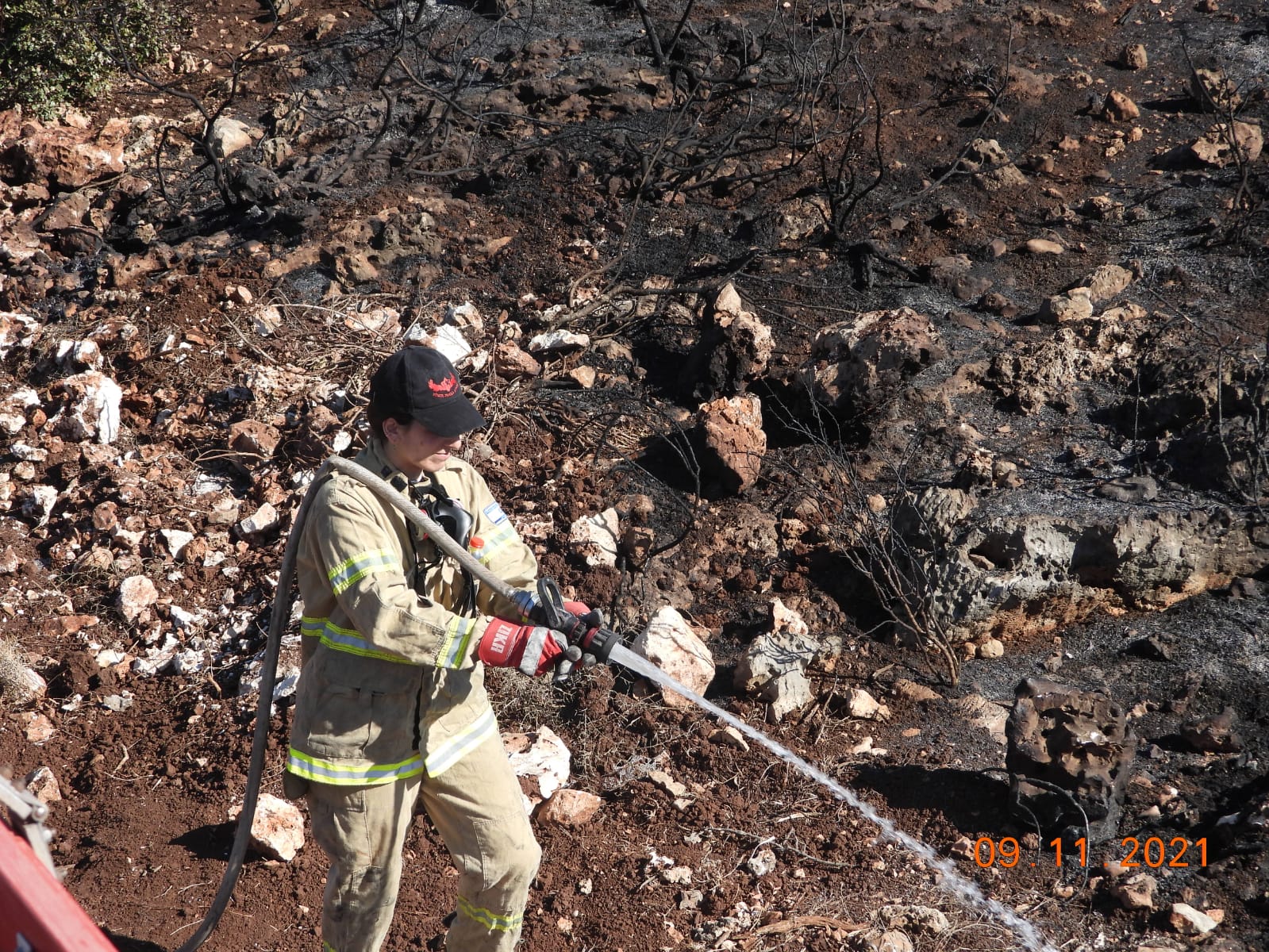 حتلنة: الحريق في منطقة مفتوحة بين جت ويركا